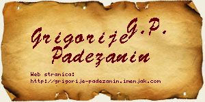 Grigorije Padežanin vizit kartica